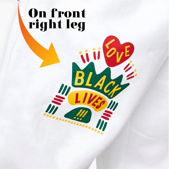Joggers – Cross Colours – Black Lives Are Loved Graphic Drawstring Pockets S - Picture 2 of 5
